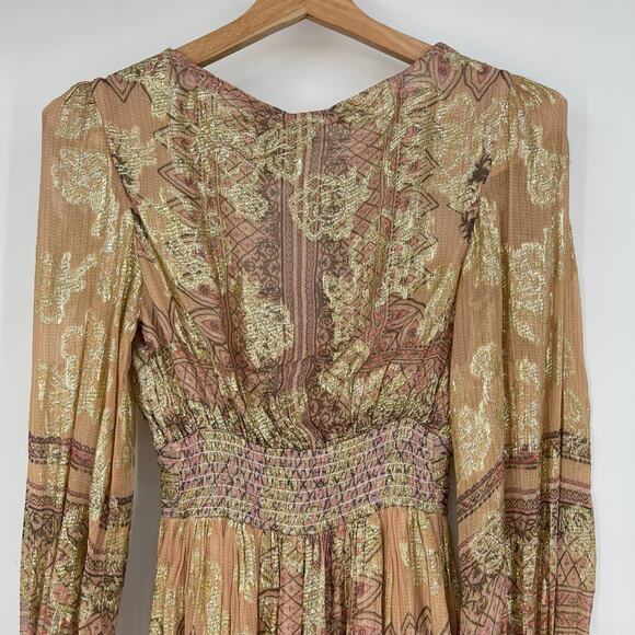 Hemant and Nandita Pink and Gold Maxi Dress - Picture 12 of 16